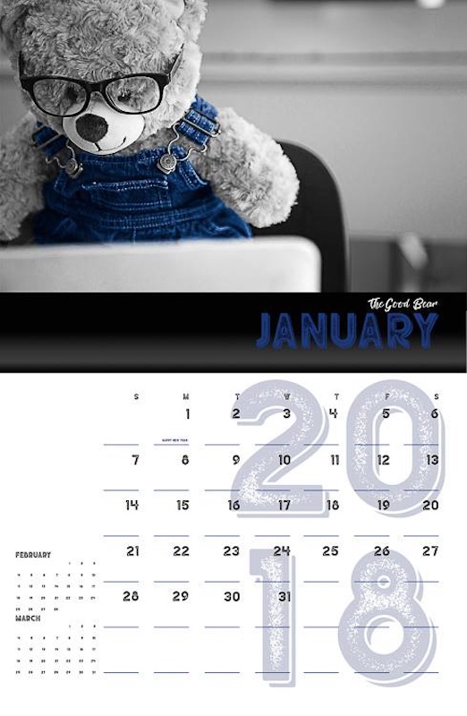 January calendar page photography